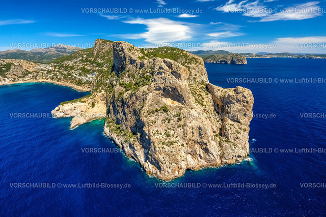 Mallorca230400116BaixDePi_Fuchur | Luftbild, Halbinsel am Cap des Llamp, Felsenküste, Andratx, Balearen, Mallorca, Balearische Inseln, Spanien