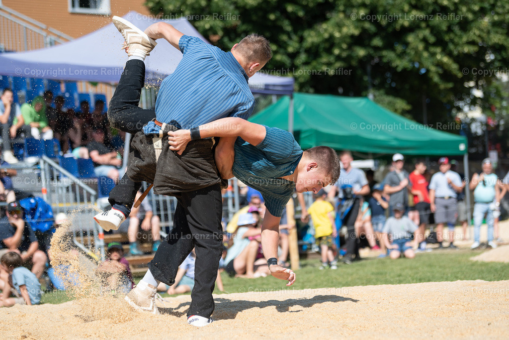 Schwingen -  Appenzeller Kantonal Nachwuchsschwingfest 2023 | Oberegg, 8.7.23, Schwingen - Appenzeller Kantonal Nachwuchsschwingfest.
