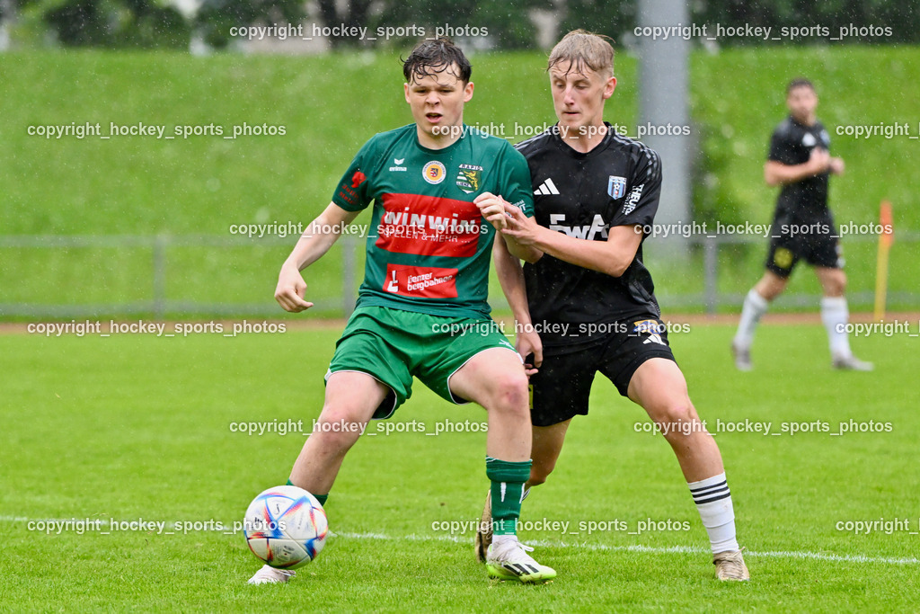 SV Rapid Lienz vs. URC Thal Assling | #18 Oliver Gomig Rapid Lienz, #18 Stefan Webhofer Thal Assling, SV Rapid Lienz vs. URC Thal Assling, SV Rapid Lienz vs. URC Thal Assling am 08.06.2024 in Lienz (Dolomiten Satadion), Austria, (Photo by Bernd Stefan)