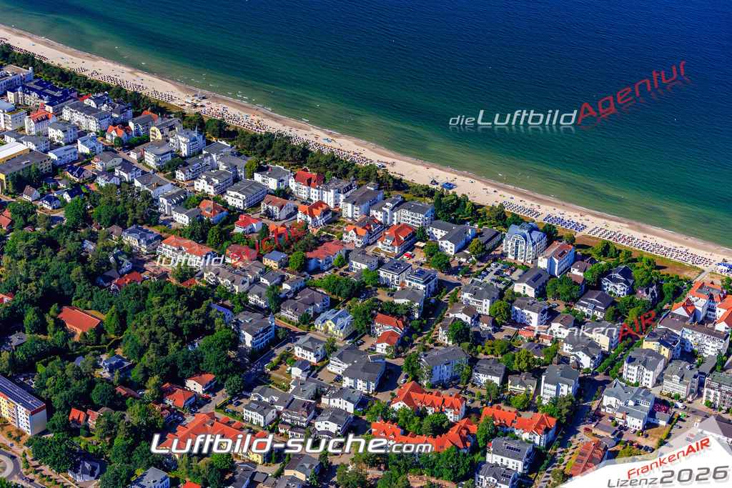 Das Luftbild der Stadt Binz wurde 2018 vom Flugzeug heraus erstellt (keine Drohne) Aufnahmehöhe ca.400 Meter- hohe Auflösung für beste Druck-Qualität