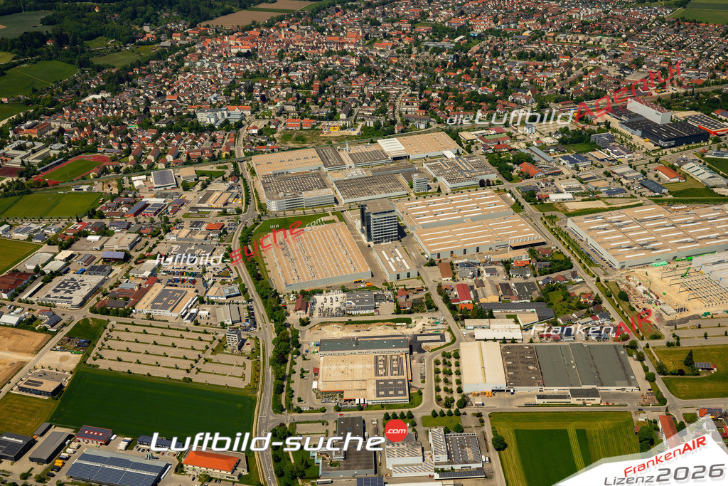 Das Luftbild zeigt Gewerbegebiet Mindelheim - Die Luftaufnahme wurde 2023 vom UL-Flugzeug aus erstellt ( keine Drohne ) - Hochauflösende Luftaufnahme - Für grossformatige Ausdrucke geeignet. Die Geschenkidee !Mit Lizenz und Bildrechte bestellbar