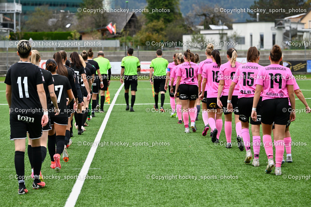 Liwodruck Carinthians Hornets vs. FC Pingau Saalfelden Frauen 29.10.2023  | Einlauf, Carinthians Hornets Mannschaft, FC Pinzgau Saalfelden Mannschaft