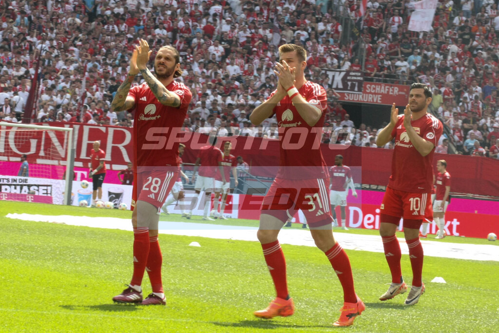 1. FC Köln - Union Berlin | Von links: Christopher Trimmel, Robin Knoche und Kevin Volland - © Sportfoto-Sale (MK) - Realisiert mit Pictrs.com