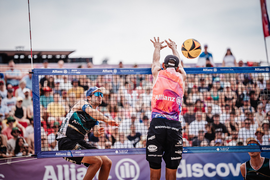 Beachvolleyball | Männer | Allianz German Beach Tour 2025 | Tourstop München | 06.07.2025 | Angriff von Tilo Rietschel