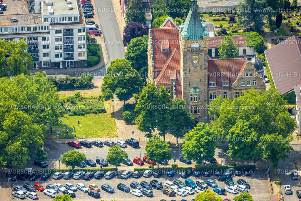 Hattingen250517167 | Luftbild, Rathaus Stadt Hattingen mit Rathausturm, Hattingen, Ruhrgebiet, Nordrhein-Westfalen, Deutschland