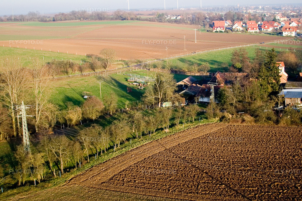 Luftbild: Schaidt, Schaidter Mühle im Ortsteil Schaidt in Wörth im Bundesland Rheinland-Pfalz in Deutschland. Foto: IMG_14843.jpg vom 30.11.2008 durch Werner Riehm/FLY-FOTO.de