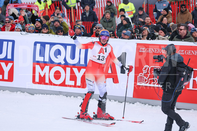Audi FIS Ski World Cup: Men’s Slalom – Hahnenkamm Race, Kitzbuehel | Kitzbuehel, Austria, 25.Jan.26 - Alpine Skiing - FIS World Cup, Hahnenkamm Race, Slalom, men. The image shows NEF Tanguy (SUI, Atomic).