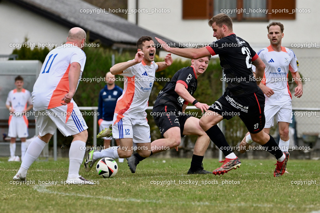 SV Rothenthurn vs. FC Dölsach | #11 Andreas Wenger FC Dölsach, #12 Christian Brandstätter FC Dölsach, #27 Thomas Walker SV Rothenthurn, SV Rothenthurn vs. FC Dölsach, SV Rothenthurn vs. FC Dölsach am 04.04.2026 in Rothenthurn (Sportplatz Rothenthurn), Austria, (Photo by Bernd Stefan)