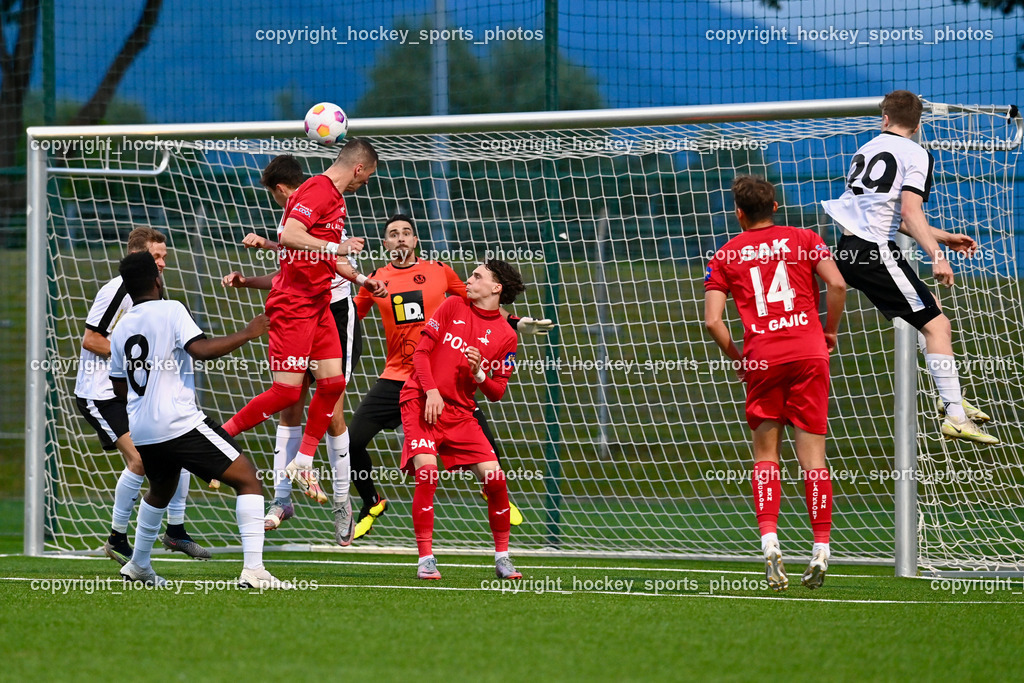 SV Spittal vs. SAK | Tor SAK, #8 Rashidi Mohamed Udikaluka SV Spittal, #24 Zoran Vukovic SAK, #1 Marko Soldo SV Spittal, #17 Jan Sasa Ogris-Martic SAK, #14 Luka Gajic SAK, #39 Fabian Hoi SV Spittal, SV Spittal vs. SAK, SV Spittal vs. SAK am 24.05.2024 in Spittal an der Drau (Goldeck Stadion), Austria, (Photo by Bernd Stefan)