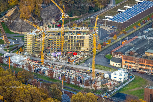 Bochum231102562 | Luftbild, Baustelle mit Neubau TRIUM Bürogebäude Bochum GmbH & Co KG, Wattenscheider Straße, Kruppwerke, Bochum, Ruhrgebiet, Nordrhein-Westfalen, Deutschland