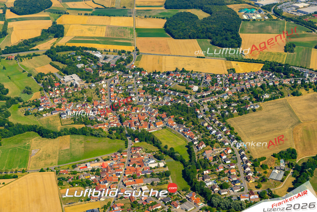 Das Luftbild zeigt : Sylbach Haßfurt - Die Luftaufnahme wurde 2023 vom UL-Flugzeug aus erstellt ( keine Drohne ) - Hochauflösende Luftaufnahme - Für grossformatige Ausdrucke geeignet. Die Geschenkidee !Mit Lizenz und Bildrechte bestellbar