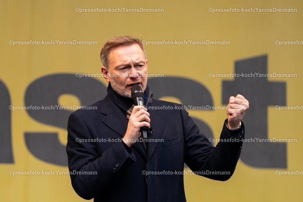 xYDR20022501041 | 20.02.2025, xydrx, Düsseldorf, Wahlkampfveranstaltung FDP: Spitzenkandidat Christian Lindner (Freie Demokratische Partei)