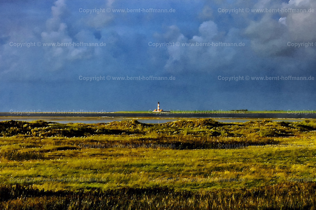 PDM2_0950_LT-Westerheversand_150x100 | DIGITALKUNST. Abendstimmung am Leuchtturm. __ Tümlauer Koog mit Blick auf den Leuchtturm Westerheversand auf der Halbinsel Eiderstedt. - Realisiert mit Pictrs.com