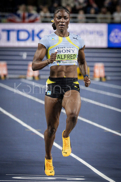World Athletics Indoor Championships Kujawy Pomorze 26, 21.03.2026 | TORUN, POLAND - MARCH 21:  Julien ALFRED (LCA) competes in the women's 60m 1st round during the World Athletics Indoor Championships Kujawy Pomorze 26 on day 2 / session 1 at Kujawsko-Pomorska Arena Torun on March 21, 2026 in Torun, Poland. 