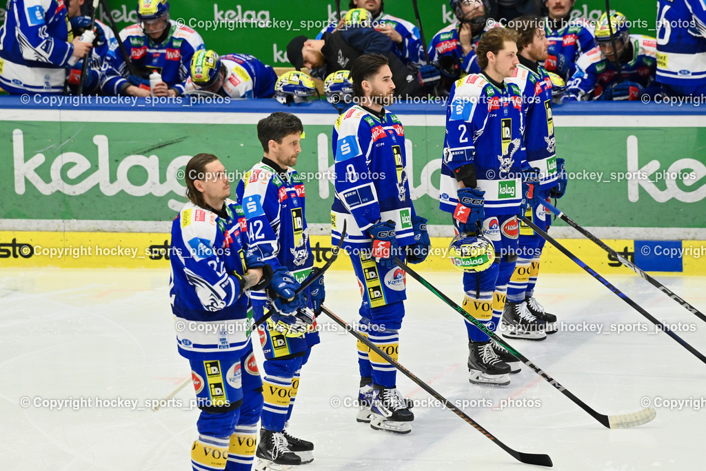 EC IDM WÄRMEPUMPEN VSV vs. MOSER MEDICAL GRAZ99ERS | Starting six EC VSV, #22 Nikita Scherbak EC VSV, #42 Alex Wall EC VSV, #8 Maximilian Rebernig EC VSV, #2 Dylan MacPherson EC VSV, #16 Kevin Hancock EC VSV, EC IDM WÄRMEPUMPEN VSV vs. MOSER MEDICAL GRAZ99ERS, EC IDM WÄRMEPUMPEN VSV vs. MOSER MEDICAL GRAZ99ERS am 12.03.2026 in Villach (Stadthalle Villach), Austria, (Photo by Bernd Stefan)
