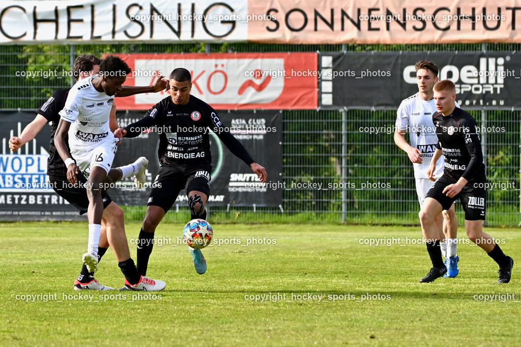 ASK Klagenfurt vs. SK Vorwärts Steyr 21.4.2024 | #16 Mersei Dieu Nsandi ASK Klagenfurt, #9 Hamza Ech Cheikh SK Vorwärts Steyr, # 7 Bondan Romaniuk ASK Klagenfurt, #17 Max Richter SK Vorwärts Steyr, ASK Klagenfurt vs. SK Vorwärts Steyr 21.4.2024, ASK Klagenfurt vs. SK Vorwärts Steyr am 21.04.2024 in Klagenfurt (ASK Sportzentrum Fischl), Austria, (Photo by Bernd Stefan)