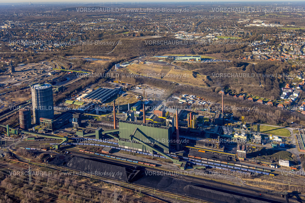 Bottrop240107137 | Luftbild, ArcelorMittal Bottrop Stahlhersteller, Kokerei Prosper Turm, alpincenter Halde Prosper, Welheim, Bottrop, Ruhrgebiet, Nordrhein-Westfalen, Deutschland