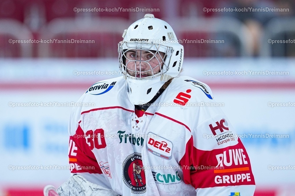 xYDR12102501062 | 12.10.2025, xydrx, Eishockey, DEL2, Düsseldorfer EG - Eispiraten Crimmitschau, PSD Bank Dome Düsseldorf: Lex Kasakow (Eispiraten Crimmitschau #30)