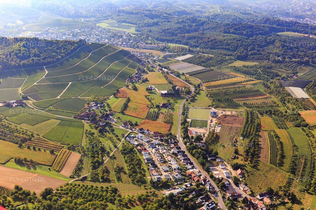 Luftbild: Auf dem Hofacker im Ortsteil Ebersweier in Durbach im Bundesland Baden-Württemberg in Deutschland. Foto: IMG_008969.jpg vom 20.09.2020 durch Werner Riehm/FLY-FOTO.de