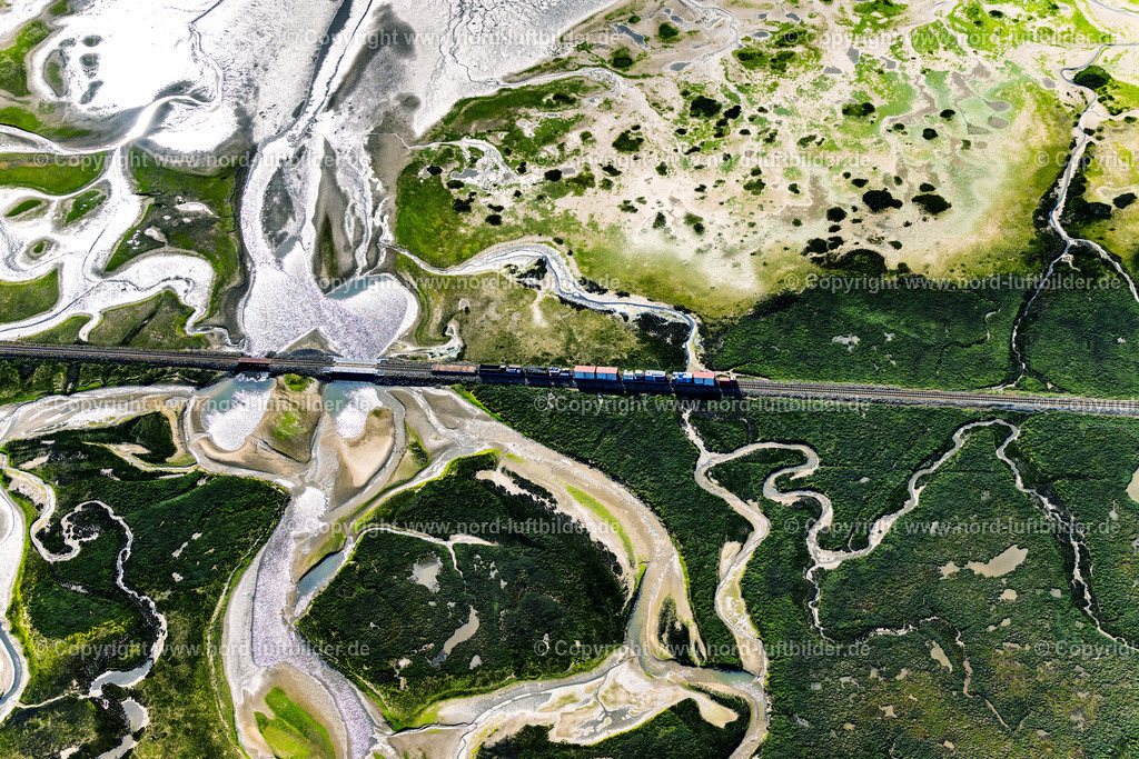 Wangerooge_Schmalspur_Bahn_ELS_5206190523 | WANGEROOGE 19.05.2023 Grasflächen- Strukturen einer Hallig- Landschaft mit fahrenden Zug der Wangerooger Inselbahn - Schmalspurbahn in Wangerooge im Bundesland Niedersachsen, Deutschland. Weiterführende Informationen bei: Deutsche Bahn Stiftung gGmbH DB Museum,  Kurverwaltung Nordseeheilbad Wangerooge. // Grassland structures of a Hallig landscape with moving train of the Wangerooger Inselbahn - narrow-gauge railway in Wangerooge in the state Lower Saxony, Germany. Further information at: Deutsche Bahn Stiftung gGmbH DB Museum,  Kurverwaltung Nordseeheilbad Wangerooge. Foto: Martin Elsen