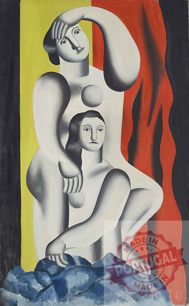 Fernand Léger Two Women cubist modern art | Fernand Leger Two stylized female figures with geometric forms in abstract cubist painting - Realized with Pictrs.com