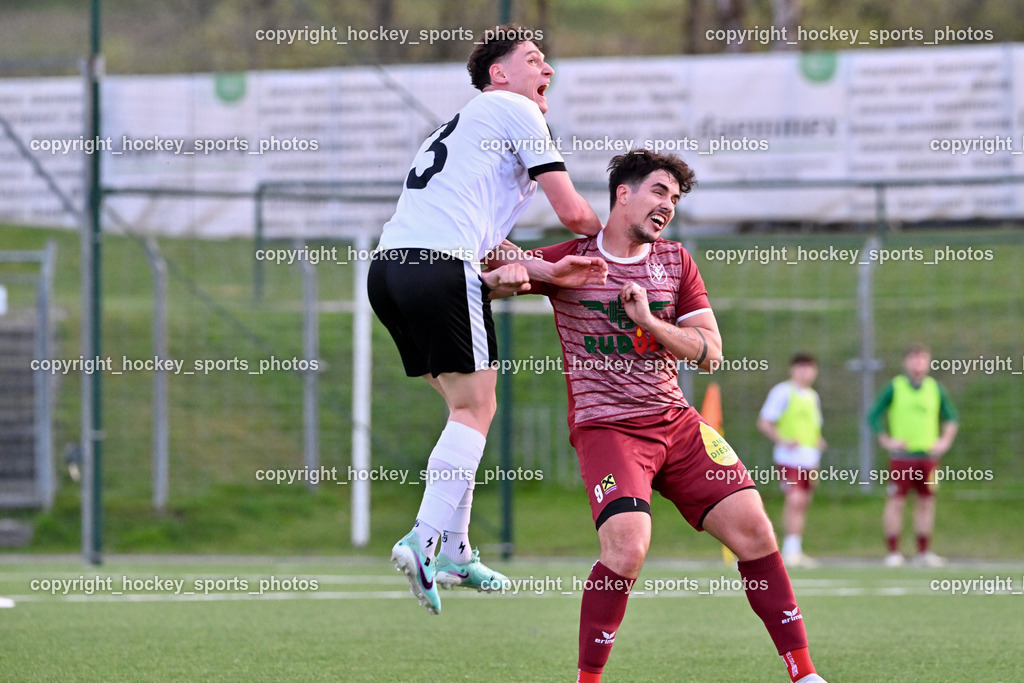 SV Spittal vs. VST Völkermarkt 5.4.2024 | #3 Killian Brandner SV Spittal, #9 Anze Pisek VST Völkermarkt, SV Spittal vs. VST Völkermarkt 5.4.2024, SV Spittal vs. VST Völkermarkt am 05.04.2024 in Spittal an der Drau (Goldeck Stadion), Austria, (Photo by Bernd Stefan)