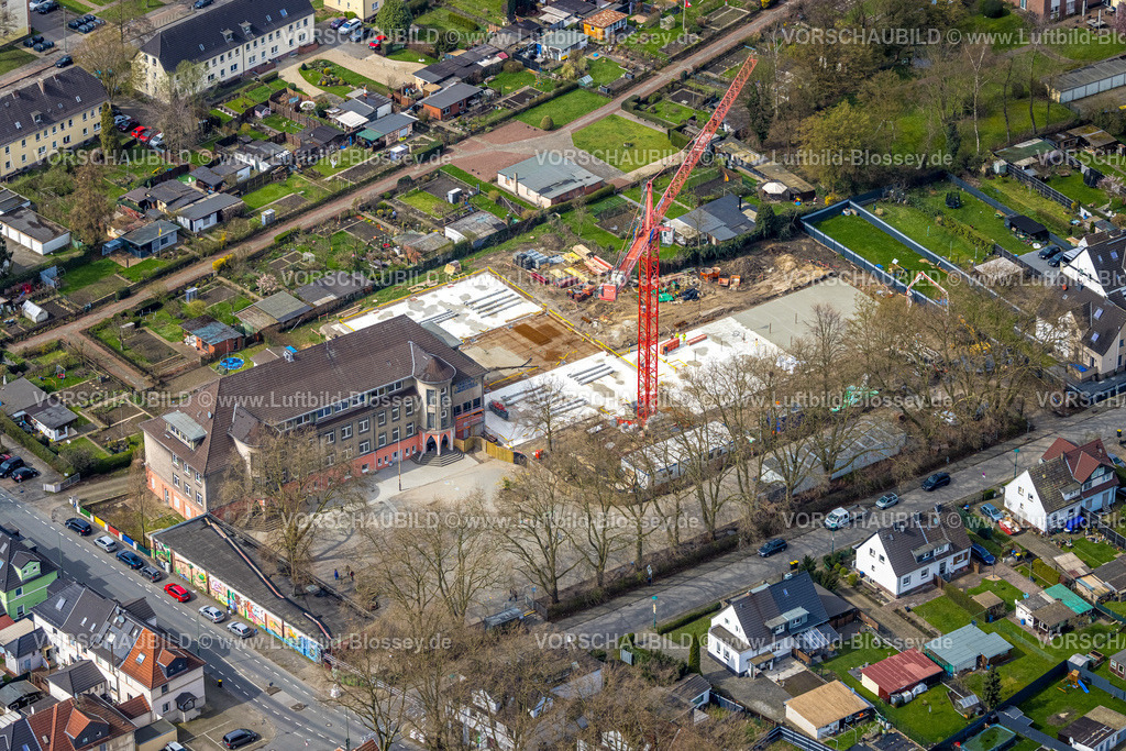 Duisburg230301300 | Luftbild, Baustelle an der Vennbruch-Schule, Vierlinden, Duisburg, Ruhrgebiet, Nordrhein-Westfalen, Deutschland