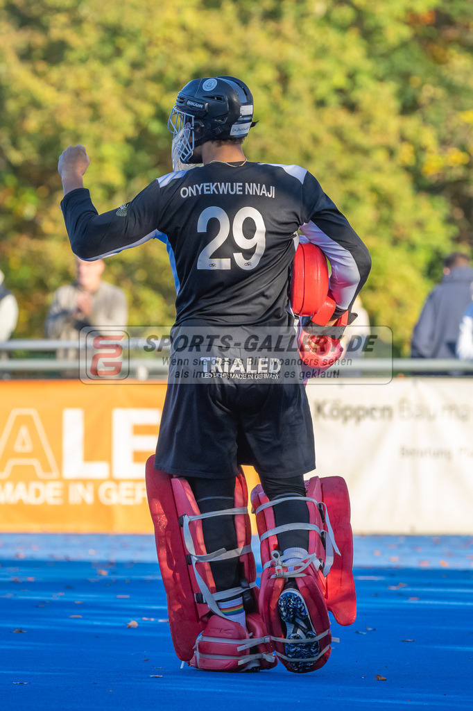 HK_20241103_108591 | 1. Bundesliga Herren Crefelder HTC - Hamburger Polo Club am 3.11.2024 CHTC Krefeld, Krefeld , Joshua Onyekwue Nnaji Torwart ( Crefelder HTC #29 )