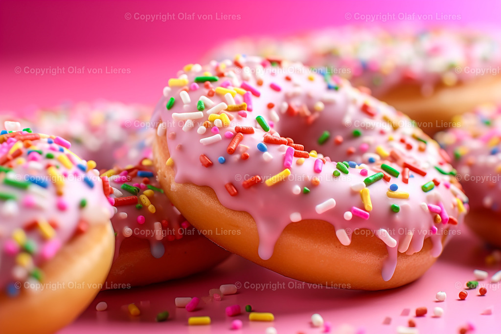 leckerer Donat Nahaufnahme | rosa Donats Wandbilder