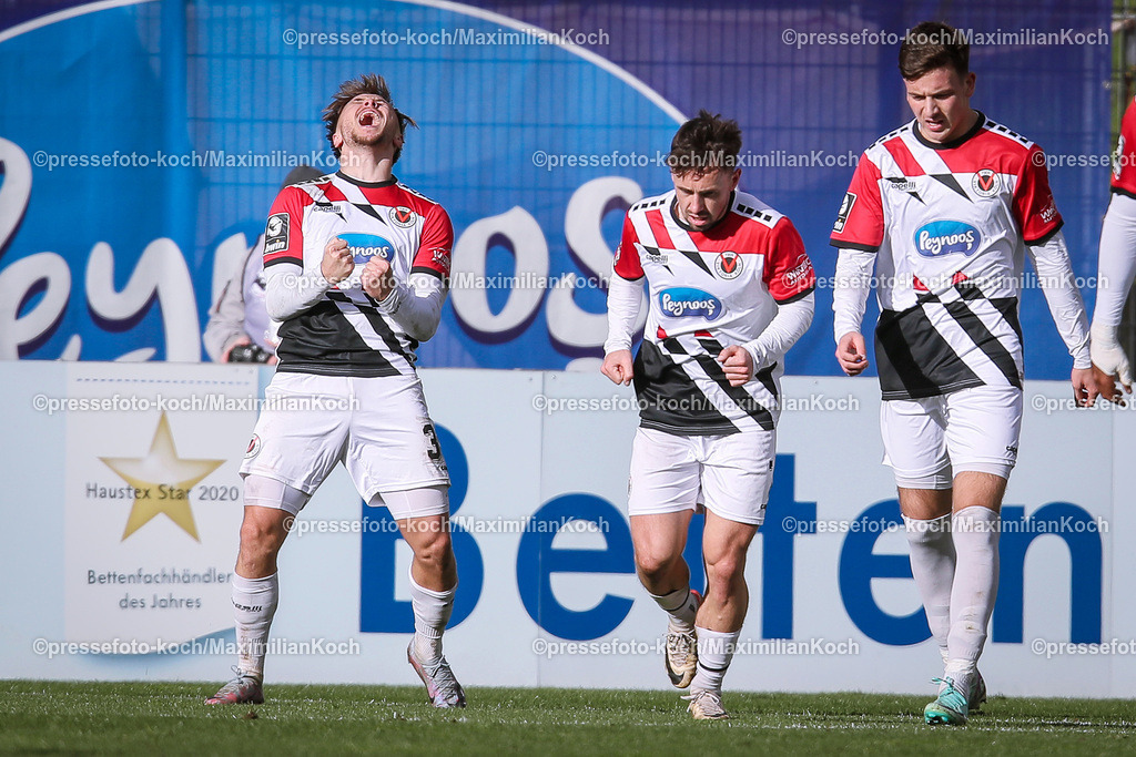 Koe3Liga24022401055 | 24.02.2024, Köln, Fußball, bwin 3. Liga Herren, Sportpark Höhenberg, 27. Spieltag, Saison 2023 2024, FC Viktoria Köln – SV Sandhausen: Torjubel nach dem 2:1 durch Luca Marseiler (Viktoria Köln). 
DFB regulations prohibit any use of photographs as image sequences and or quasi-video.