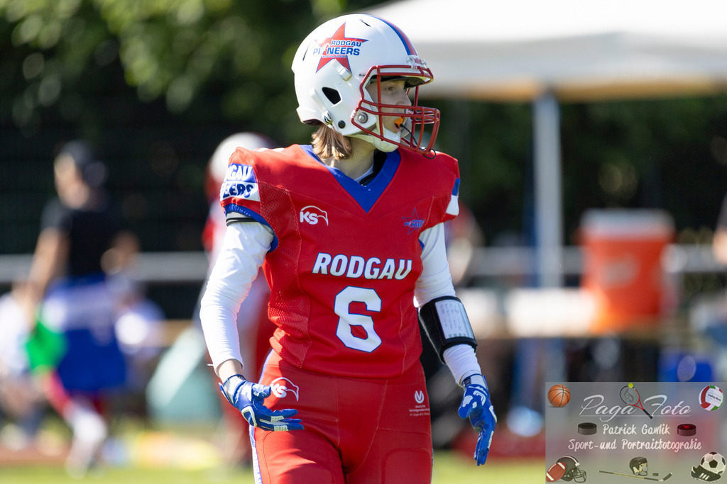 GFLW 1: German Football League Women 1: Rodgau Pioneers Ladies - Stuttgart Scorpions Sisters, 07.06.2026 | Lara Konrath (Rodgau Pioneers Ladies #6), Freisteller, Portrait / Porträt, Rodgau Pioneers Ladies - Stuttgart Scorpions Sisters, Rodgau, Maingau-Energie-Stadion "Am Weichsee", 7.6.2026 - Realisiert mit Pictrs.com