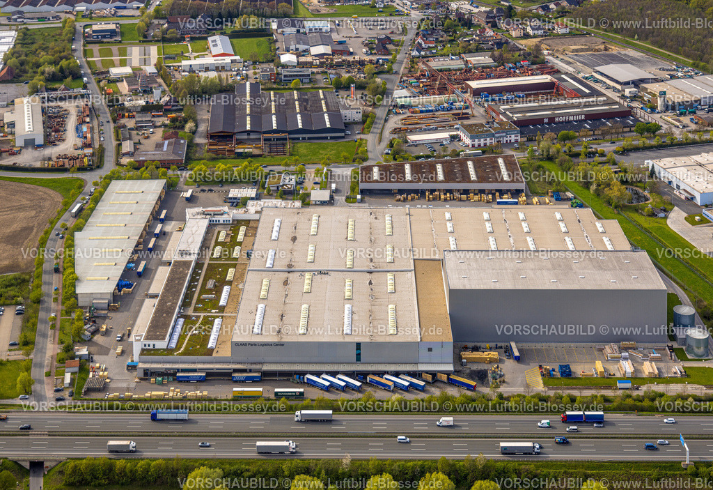 Hamm230405133 | Luftbild, Gewerbegebiet Auf den Kämpen, Claas Parts Logistics Center, Uentrop, Hamm, Ruhrgebiet, Nordrhein-Westfalen, Deutschland