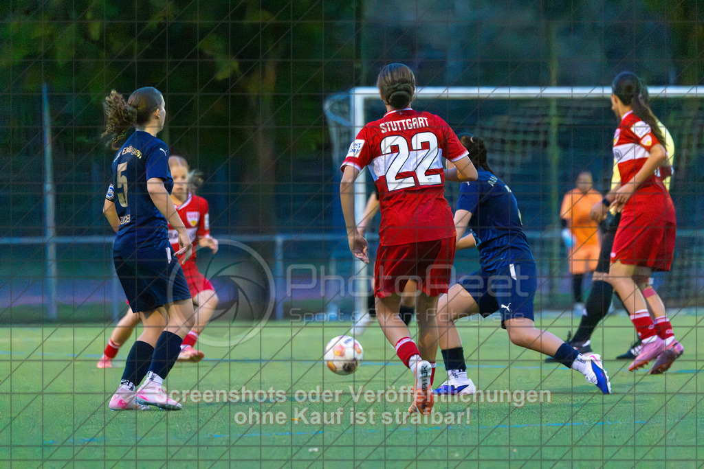 20261007_185643_0032_(c)_by_PhotoPeet | #,ASV Spartania Eislingen (blau) vs. VFB Stuttgart (rot), Fußball, Verbandspokal der B-Juniorinnen,  Saison 2026/2027, Kunstrasenplatz, Öschhalle, 73054 Eislingen, 07.10.2026 - 18:30 Uhr,Foto: PhotoPeet / Sport- &amp; Eventfotografie / Peter Harich