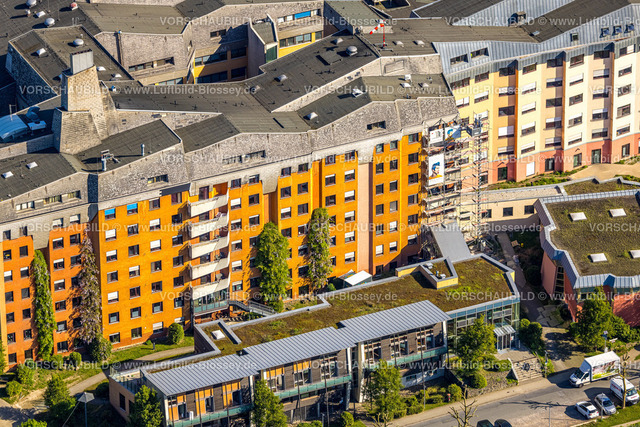 Herdecke240503110 | Luftbild, Gemeinschaftskrankenhaus Herdecke, Baugerüst an der Fassade, Westende, Herdecke, Ruhrgebiet, Nordrhein-Westfalen, Deutschland