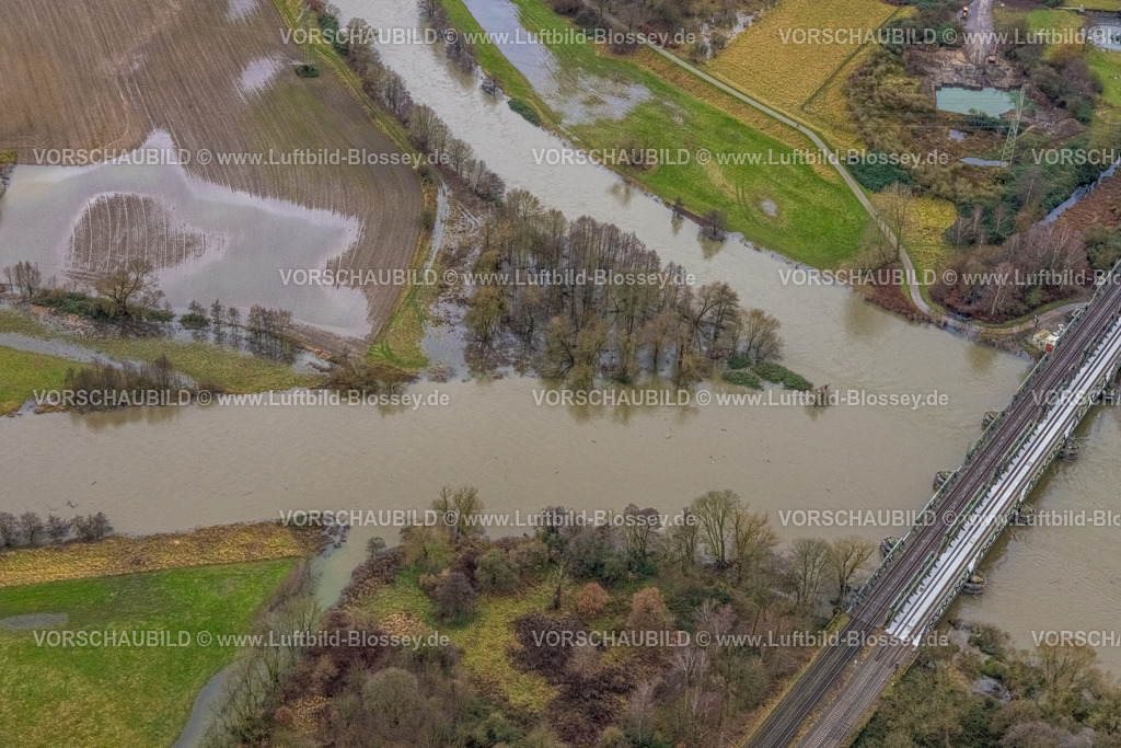Hagen231201531Ruhr | Luftbild, Ruhrhochwasser, Weihnachtshochwasser 2023, starke Regenfälle,  Syburg, Dortmund, Ruhrgebiet, Nordrhein-Westfalen, Deutschland