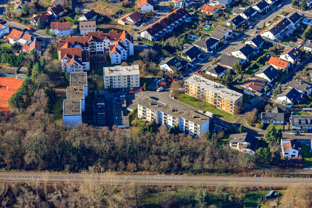 Luftbild: Landauerstr in Jockgrim im Bundesland Rheinland-Pfalz in Deutschland. Foto: IMG_23319.jpg vom 02.12.2009 durch Werner Riehm/FLY-FOTO.de