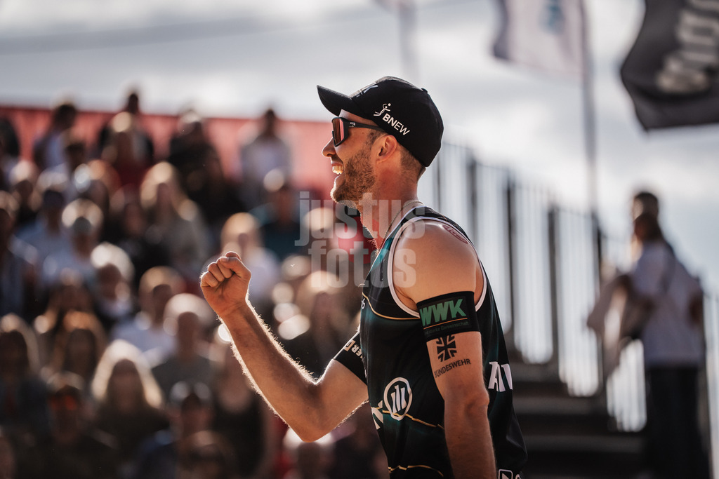Beachvolleyball | Männer | Allianz German Beach Tour 2025 | Tourstop Düsseldorf | 16.05.2025 | Clemens Wickler jubelt