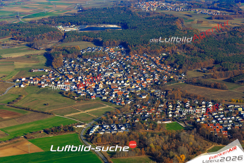 Die Luftbildaufnahme Kersbach - Forchheim wurde 2018 mittels Flugzeug (keine Drohne) erstellt. Perfekte Schärfe und Druck- Auflösung- Garantiert!
