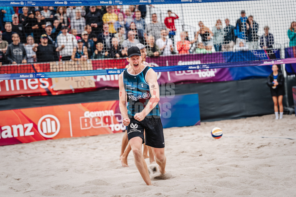 Beachvolleyball | Männer | Allianz German Beach Tour 2024 | Tourstop Kühlungsborn 2 | 18.08.2024 | Philipp Huster jubelt