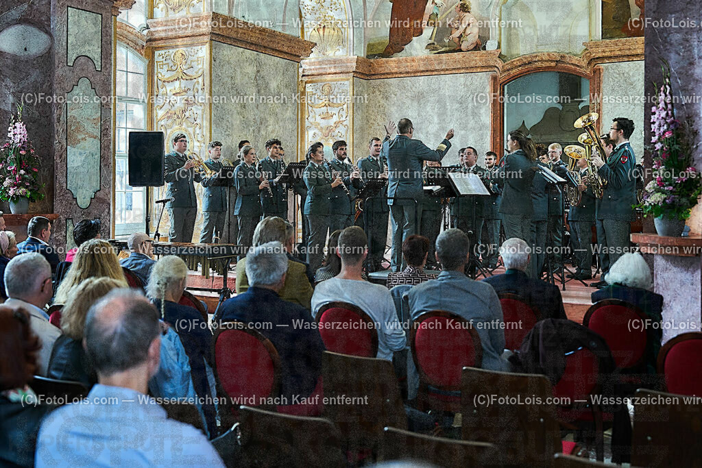 ALS1477_XXXIX-Chopin-Festival_Ausklang_Militaermusikkapelle NOe | (C)FotoLois.com, Alois Spandl, XXXIX. internationales CHOPIN-Festival in der Kartause Gaming, AUSKLANG in der Barockbibliothek mit der Militärmusik Niederösterreich unter der Leitung von Militärkapellmeister Oberst Adolf Obendrauf, So 6. August 2023.