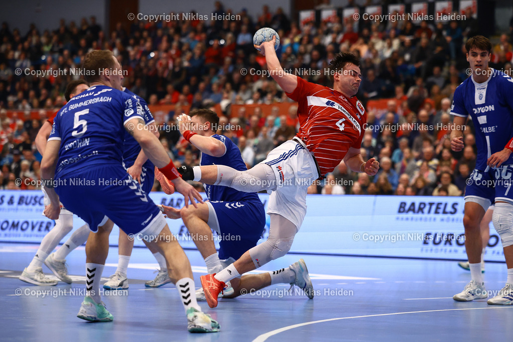 NH_HandballSportVereinHamburg_VfLGummersbach_HandballBundesliga_27022025 | #4 Andreras Magaard (HSV Hamburg)Handball I Herren I Bundesliga (Daikin HBL) I Saison 2024-2025 I 21. Spieltag I HSV Hamburg - VfL Gummersbach I 27.02.2025 I Sporthalle Hamburg - Realisiert mit Pictrs.com