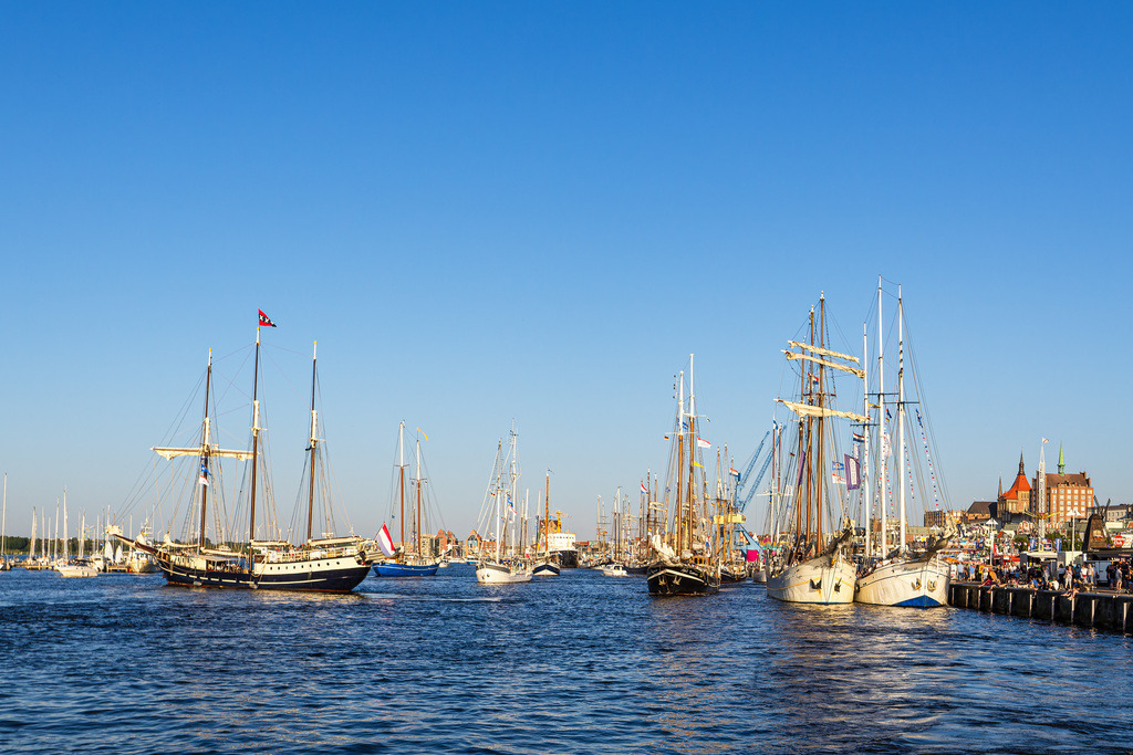 Segelschiffe auf der Warnow während der Hanse Sail in Rostock | Segelschiffe auf der Warnow während der Hanse Sail in Rostock.