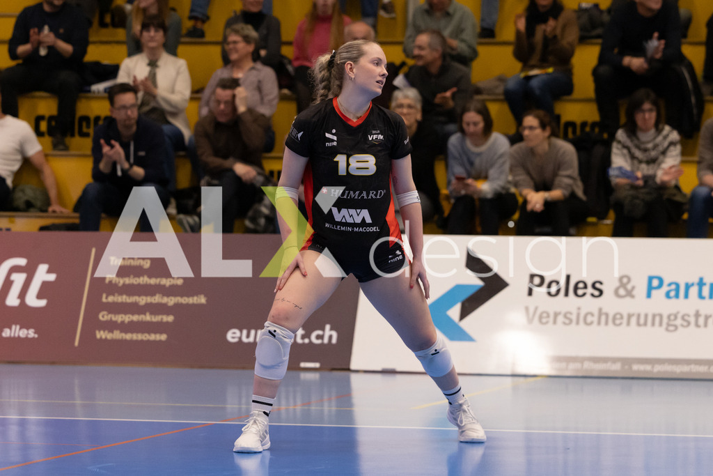 Volleyball I Frauen I Saison 2025-2026 I Volleyball NLA | Women I 1/4 Finals I VC Kanti Schaffhausen - BIWI Volleyball Franches-Montagnes I 21.02.2026 | 18 Kimy Chappatte (CH) (BIWI VFM) – Libero - Realisiert mit Pictrs.com