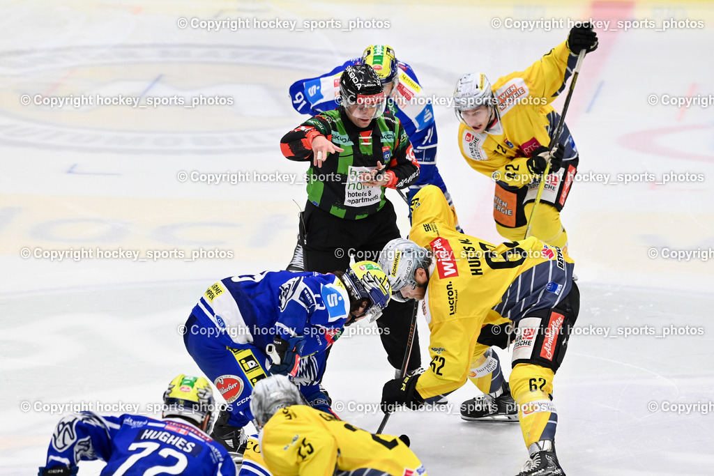 EC IDM Wärmepumpen VSV vs. Vienna Capitals | SOOS DANIEL Referee, #62 Mitch Hults Vienna Capitals, #42 Benjamin Lanzinger Vienna Capitals, EC IDM Wärmepumpen VSV vs. Vienna Capitals, EC IDM Wärmepumpen VSV vs. Vienna Capitals am 28.01.2026 in Villach (Stadthalle Villach), Austria, (Photo by Bernd Stefan)