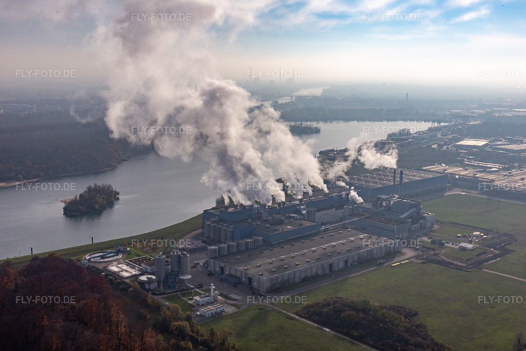 Luftbild: Papierfabrik Palm in Wörth am Rhein im Bundesland Rheinland-Pfalz in Deutschland. Foto: IMG_119814.jpg vom 24.11.2019 durch Werner Riehm/FLY-FOTO.de