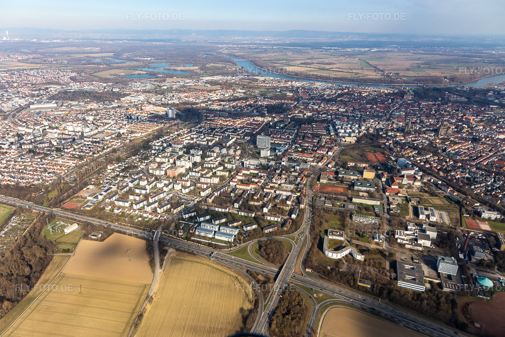 Luftbild: Speyer West in Speyer im Bundesland Rheinland-Pfalz in Deutschland. Foto: IMG_125850.jpg vom 07.03.2021 durch Werner Riehm/FLY-FOTO.de