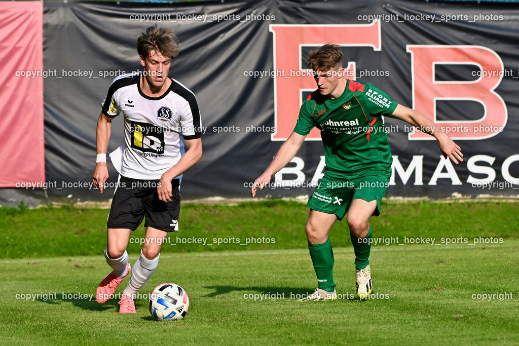 FC Gmünd vs. SV Spittal 1921 | #10 Adrian Steurer SV Spittal, #4 Daniel Pichorner FC Gmünd, FC Gmünd vs. SV Spittal 1921, FC Gmünd vs. SV Spittal 1921 am 27.08.2024 in Gmünd (Sportplatz Karnerau), Austria, (Photo by Bernd Stefan)