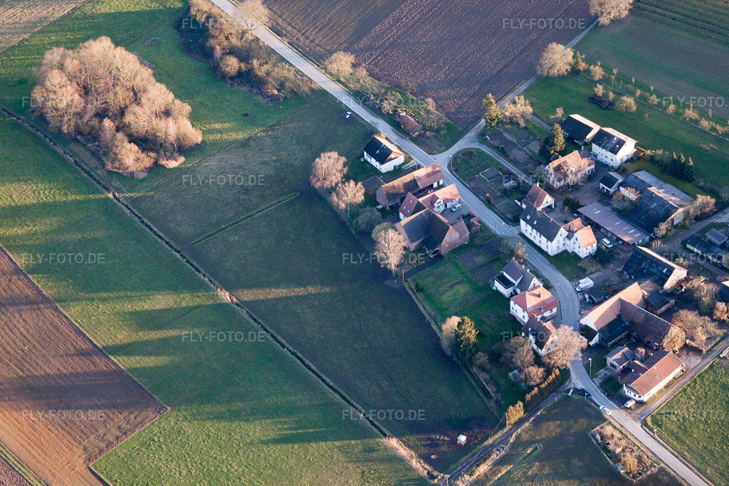 Luftbild: Kapellen, Kaplaneihof im Ortsteil Deutschhof in Kapellen-Drusweiler im Bundesland Rheinland-Pfalz in Deutschland. Foto: IMG_61942.jpg vom 28.01.2014 durch Werner Riehm/FLY-FOTO.de
