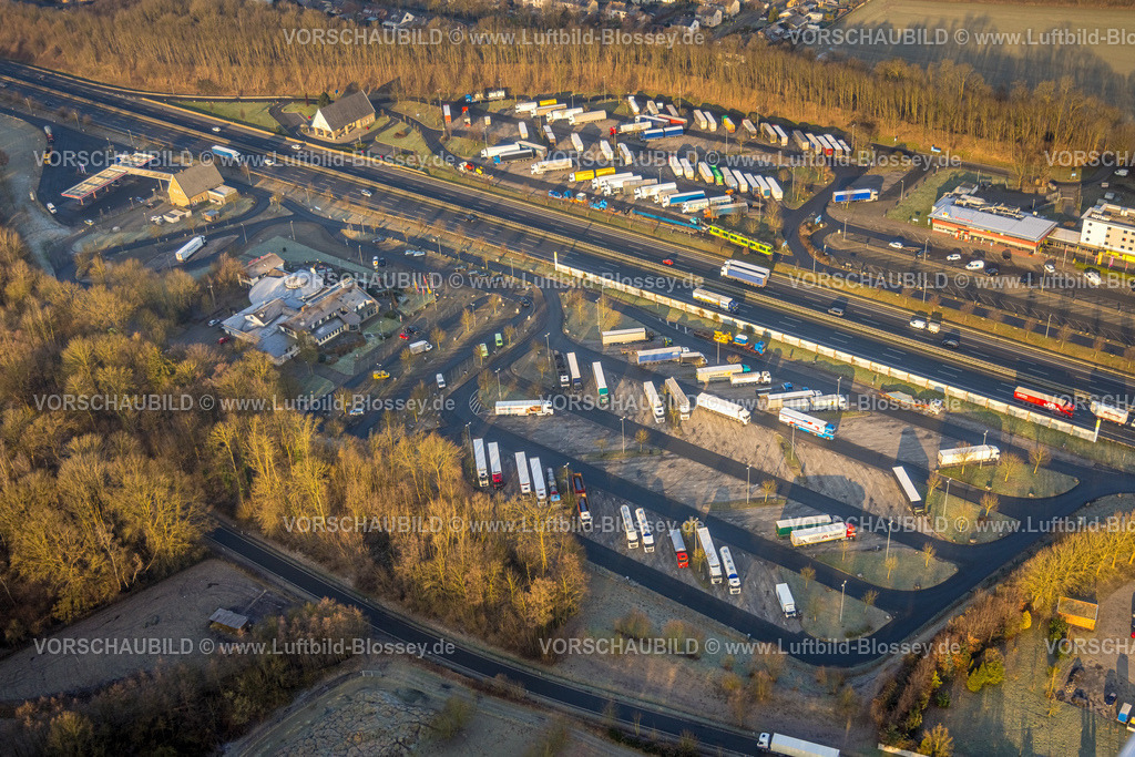 Hamm250200372Rhynern | Luftbild, Autobahn A2 Raststätte Serways Raststätte Rhynern Rastplatz, LKW Stellplatz, Stadtbezirk Rhynern, Hamm, Ruhrgebiet, Nordrhein-Westfalen, Deutschland