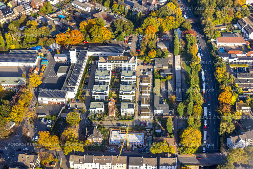 Gladbeck221005700 | Luftbild, Linimed Altersheim Am Roten Turm, Feuerwehr Gladbeck mit Solardach, Wilhelmstraße, Gladbeck, Ruhrgebiet, Nordrhein-Westfalen, Deutschland